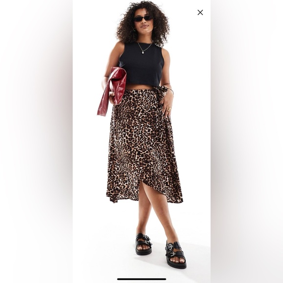 ASOS Curve Dresses & Skirts - ASOS Leopard Print Midi Skirt